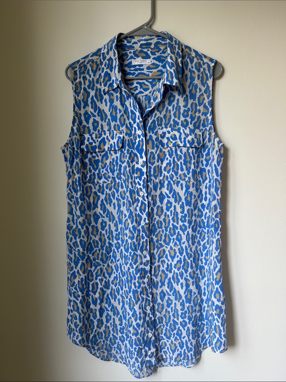 Equipment Femme Sleeveless Slim Signature Dress In Regatta Multicolor sz L